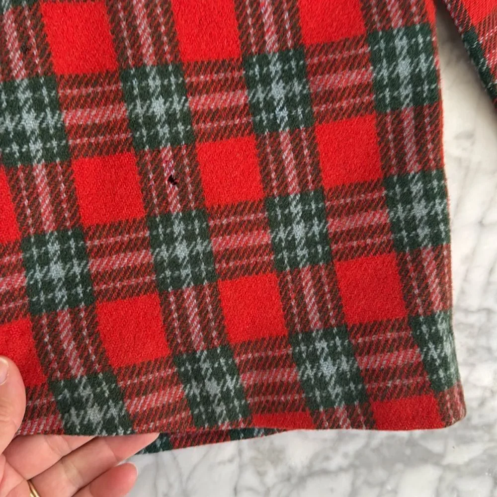 Vintage Plaid Wool Coat Peacoat Sz 4/5